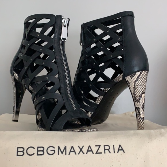 BCBGMAXAZRIA ELENI WOMENS LEATHER CAGED SANDALS - Picture 7 of 13